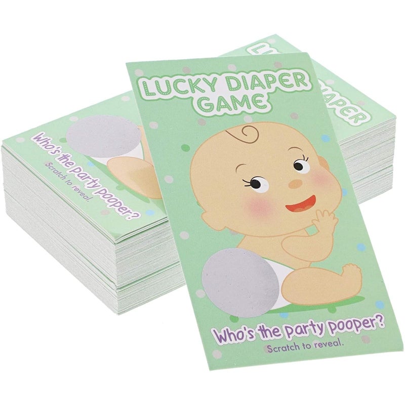 Paper Junkie Scratch Off Baby Shower Game Cards - 60 Pack, Multicolor Paper - Baby Shower Games & Scratch Off Activity - Image 1